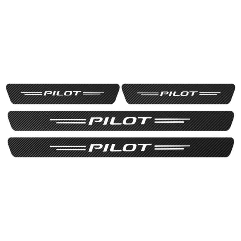 4PCS For Honda PILOT Car Door Sill Waterproof Protector Stickers Carbon Fiber Decor Decal Car Styling