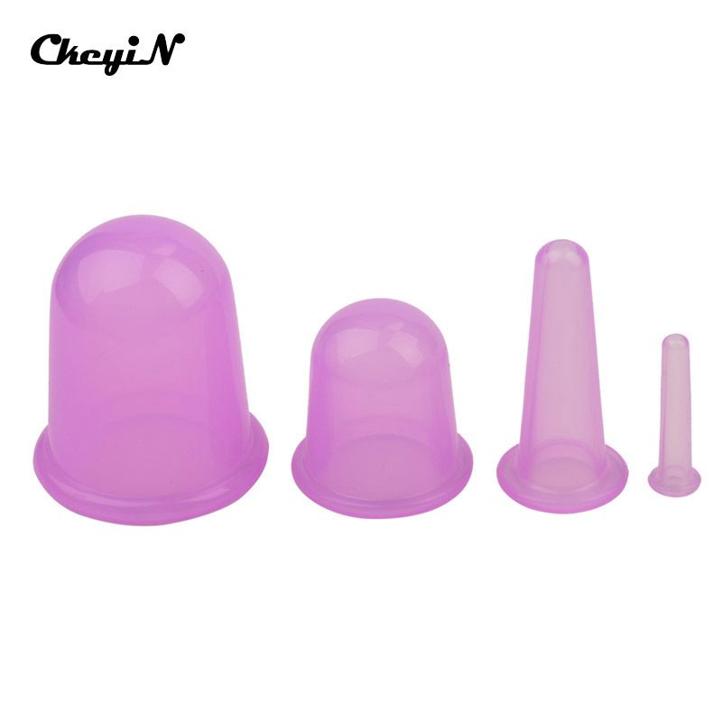 Cups AM017Q-4546 Eye Anti Set For Care Silicone Neck Cupping Cupping Arm Vacuum Health Cellulite Body Massage 1set/4pcs