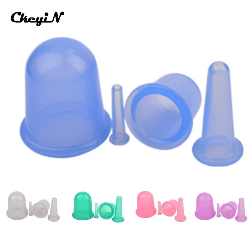 Cups AM017Q-4546 Eye Anti Set For Care Silicone Neck Cupping Cupping Arm Vacuum Health Cellulite Body Massage 1set/4pcs