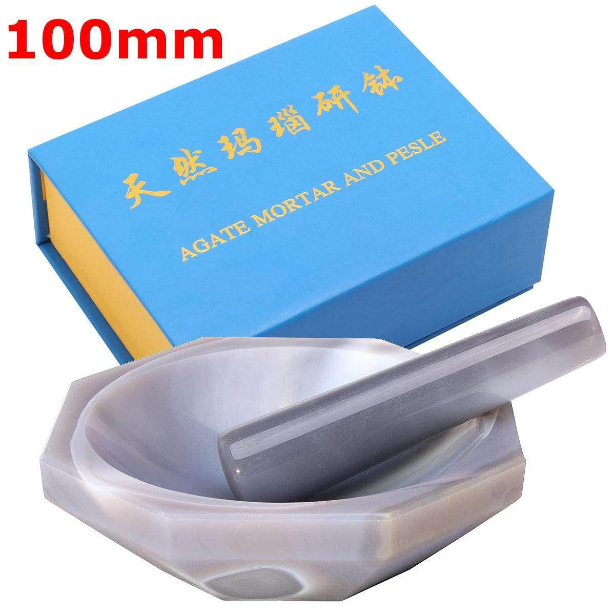 100mm Natural Agate Mortar And Pestle Grind The Solid Make The Solids Mixing Set
