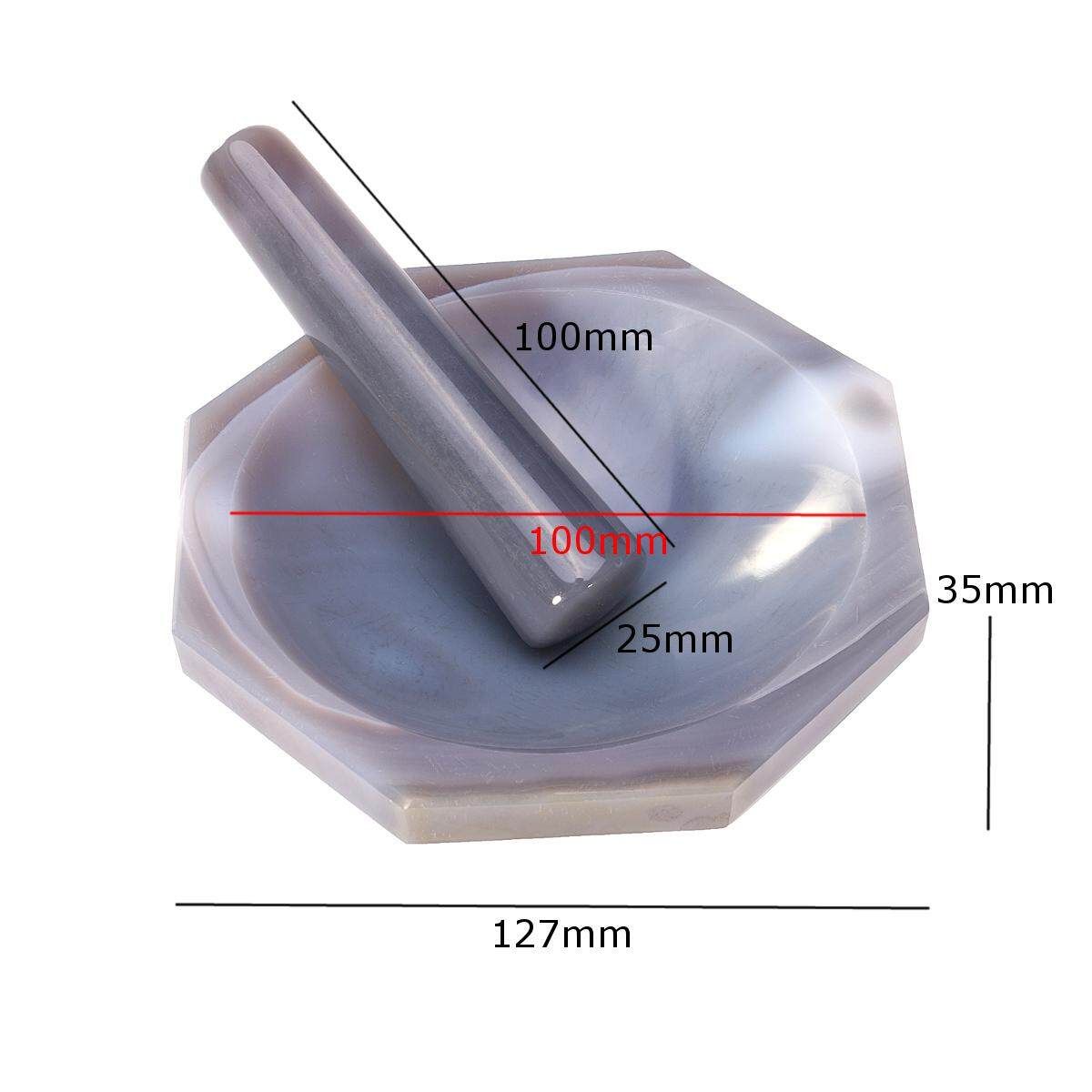 100mm Natural Agate Mortar And Pestle Grind The Solid Make The Solids Mixing Set