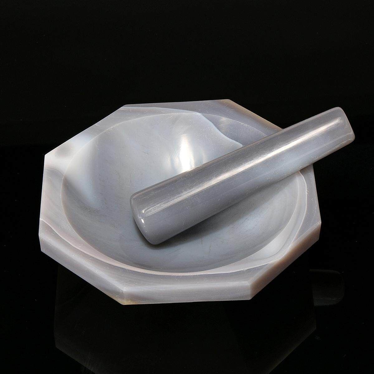 100mm Natural Agate Mortar And Pestle Grind The Solid Make The Solids Mixing Set