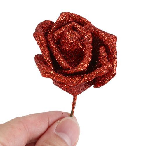 7 Foam Rose Artificial Flower Bridal Bouquet Red