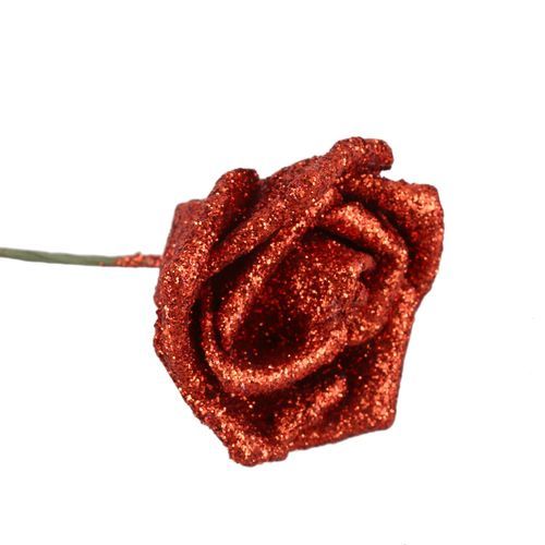 7 Foam Rose Artificial Flower Bridal Bouquet Red