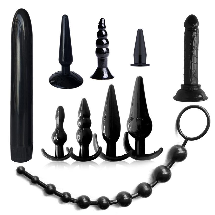 10 In 1 Set Women Men Anal Bead Plug Butt Plug Vibrator