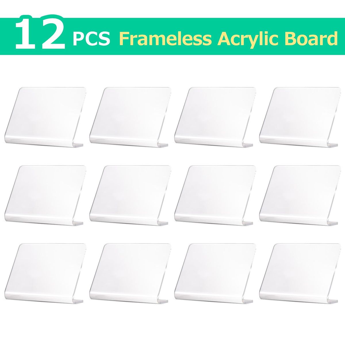 Clear Acrylic Dry Erase Board Letter Message Board 3.5''x2.7'' Transparent Plate for Note Memo Frameless Writing Board Desktop Decor Home Office School Clothes Shop Jewelry Store