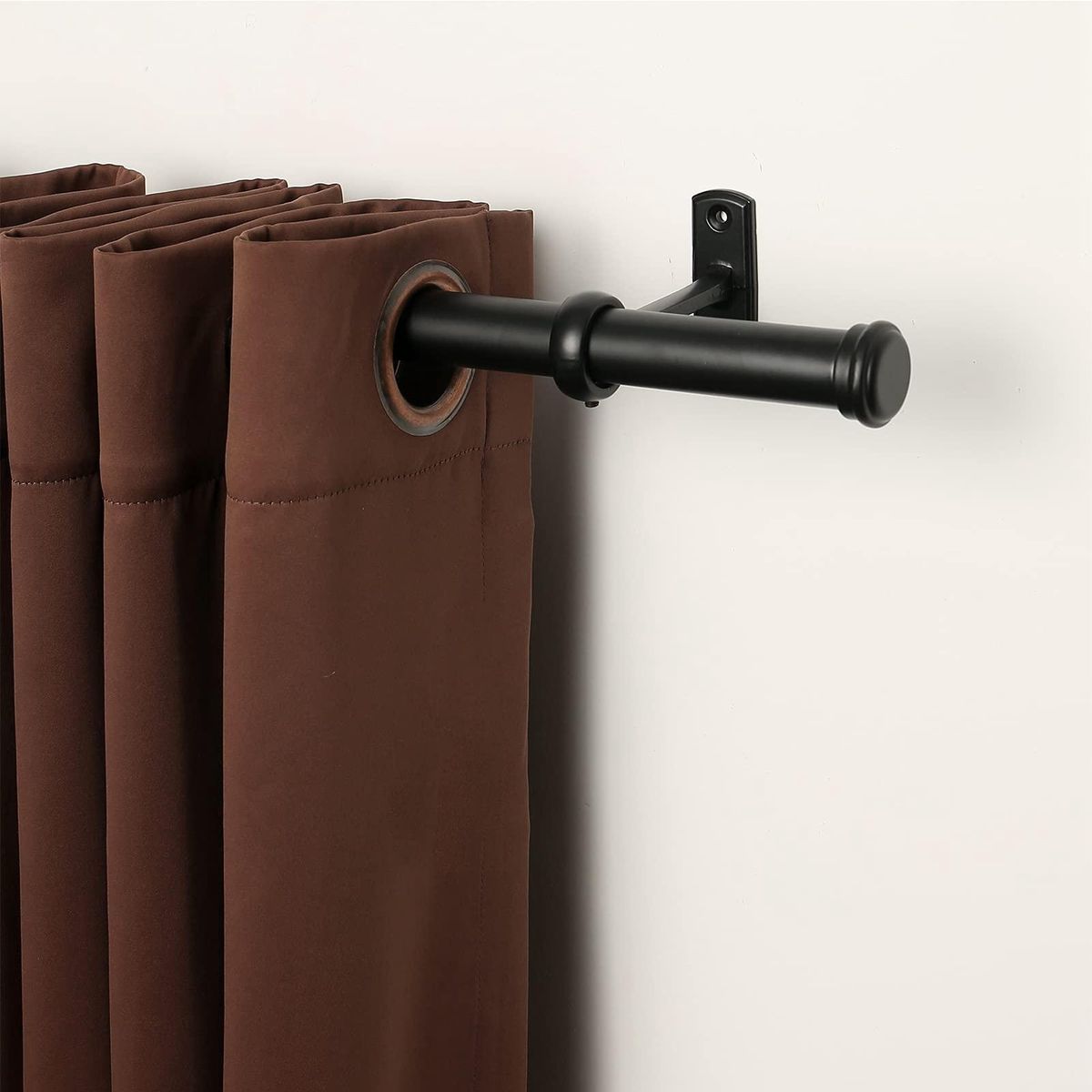 Ceiling Mounted Curtain Rod Brackets Heavy Duty Ceiling Bracket for 1 Inch Curtain Rod Holder 2 Black