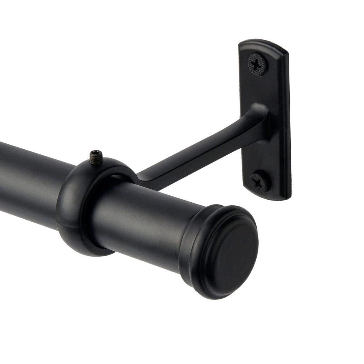 Ceiling Mounted Curtain Rod Brackets Heavy Duty Ceiling Bracket for 1 Inch Curtain Rod Holder 2 Black