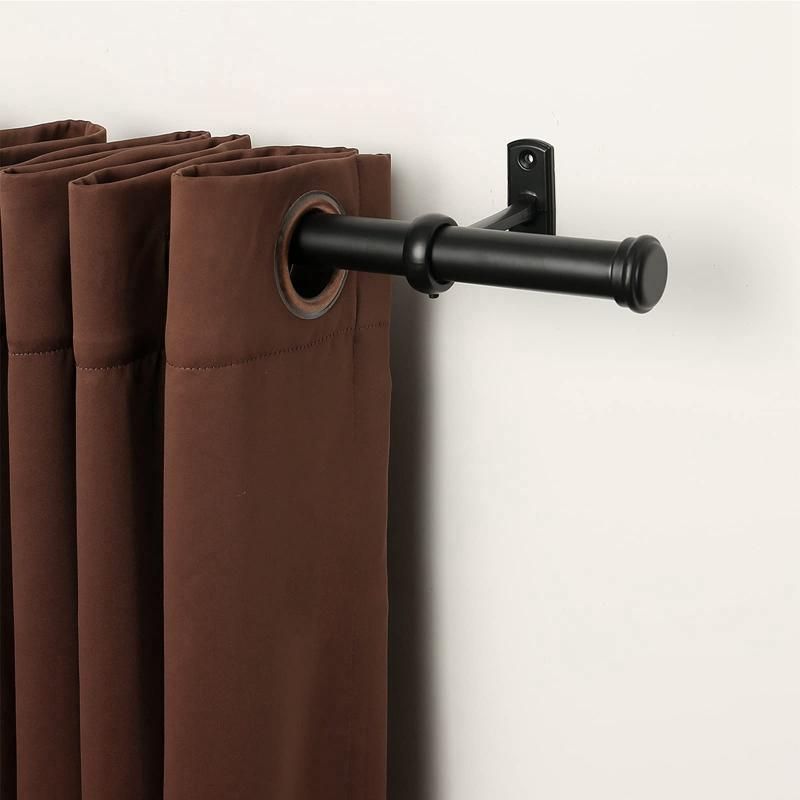 Ceiling Mounted Curtain Rod Brackets Heavy Duty Ceiling Bracket for 1 Inch Curtain Rod Holder 2 Black
