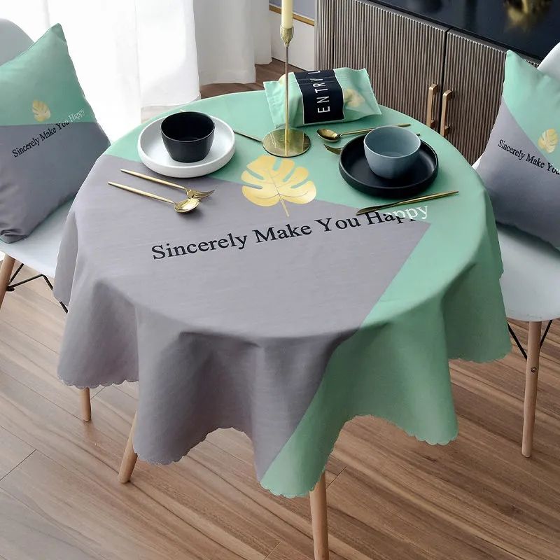 Rural Waterproof Printed Tablecloth Round Table Cover Table Cloth Cotton Linen Cover Cloth Home Room Decor Aesthetic A