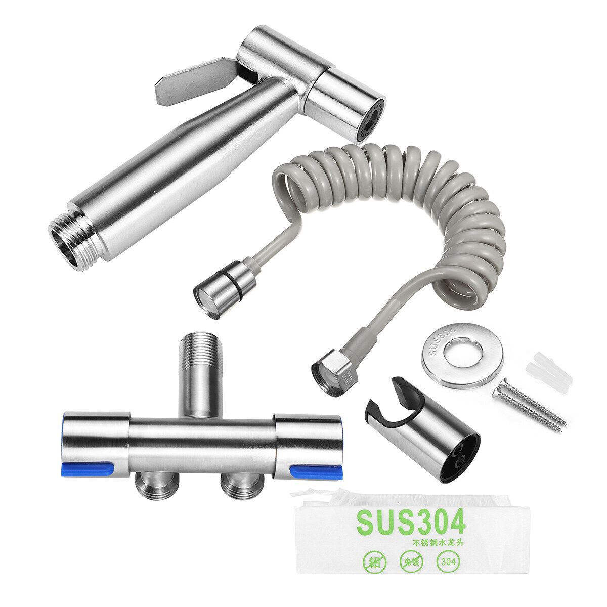 Handheld Toilet Bidet Sprayer Set Kit Stainless Steel Hand Bidet Faucet For Bathroom Hand Sprayer Shower Head Self Cleaning