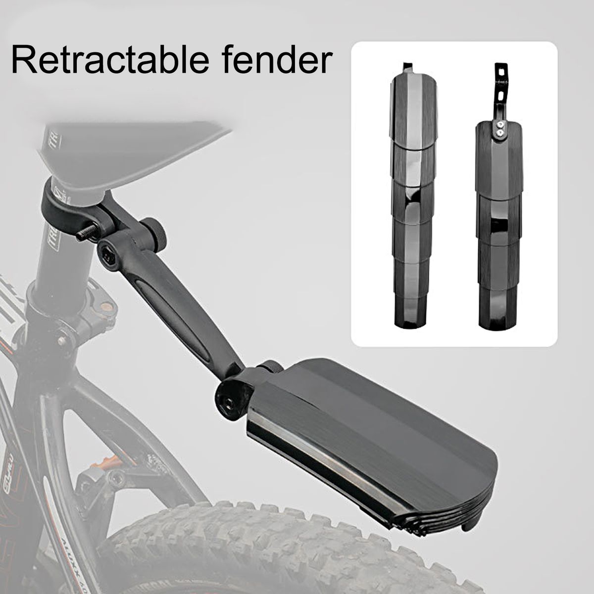 1 Set Bike Mud Guard Rust Resistant Cycling Mudguard Black