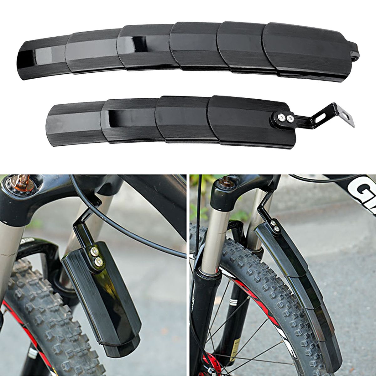 1 Set Bike Mud Guard Rust Resistant Cycling Mudguard Black
