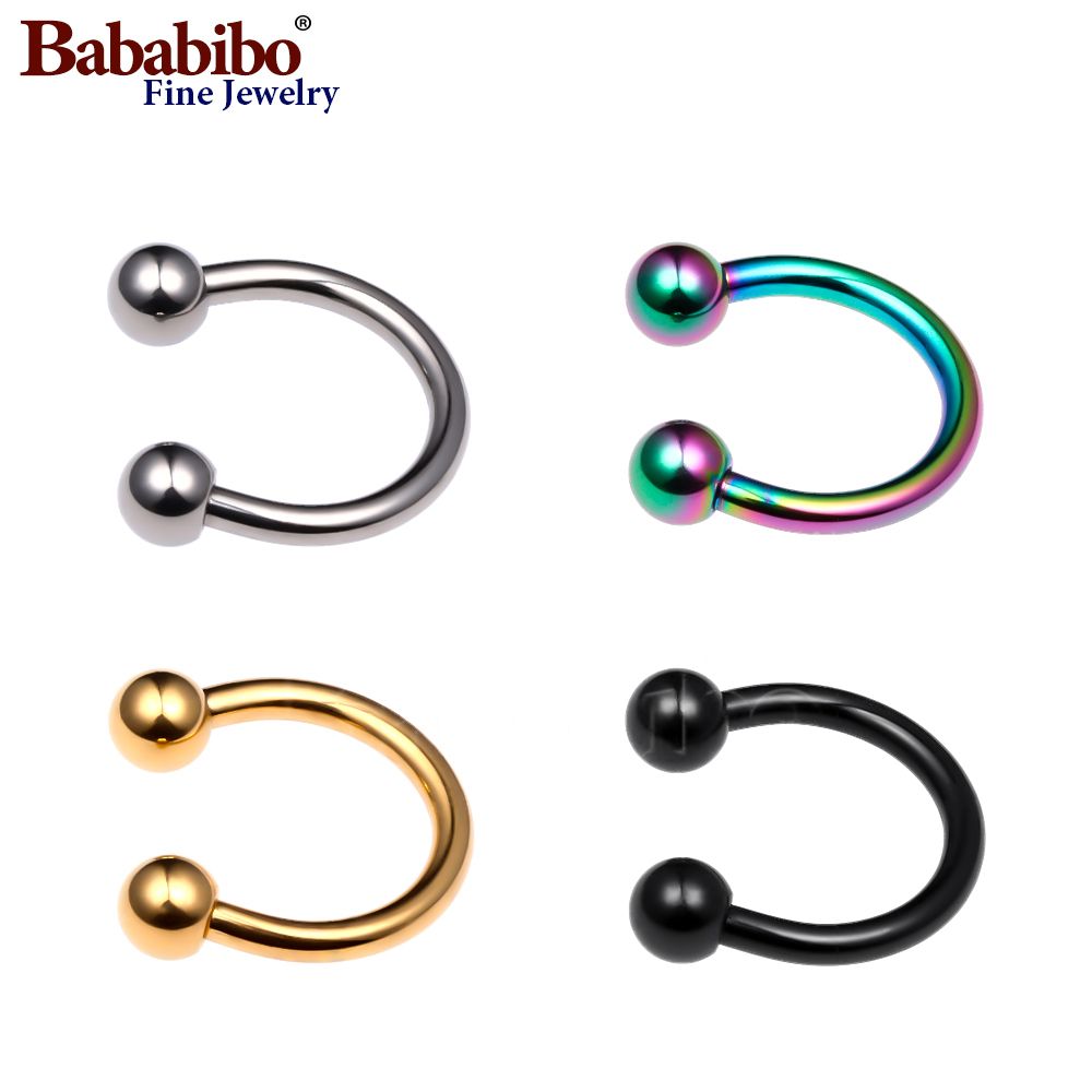 100% Titanium 6~10mm Nose Septum Ring,Lip Nipple Eyebrow