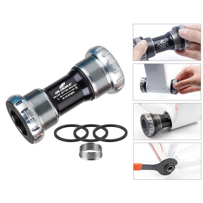 Bike Bottom Bracket Thread MTB Road Bicycle 22/24mm Screw Silver Gray