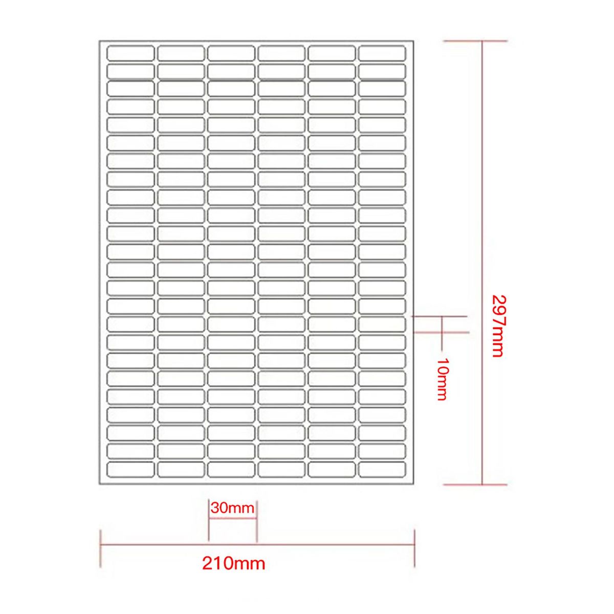 50 Sheets Sticker Paper White Matte Adhesive Labels SKU Shipping Address Labels 30*10*144 for Inkjet Prenter