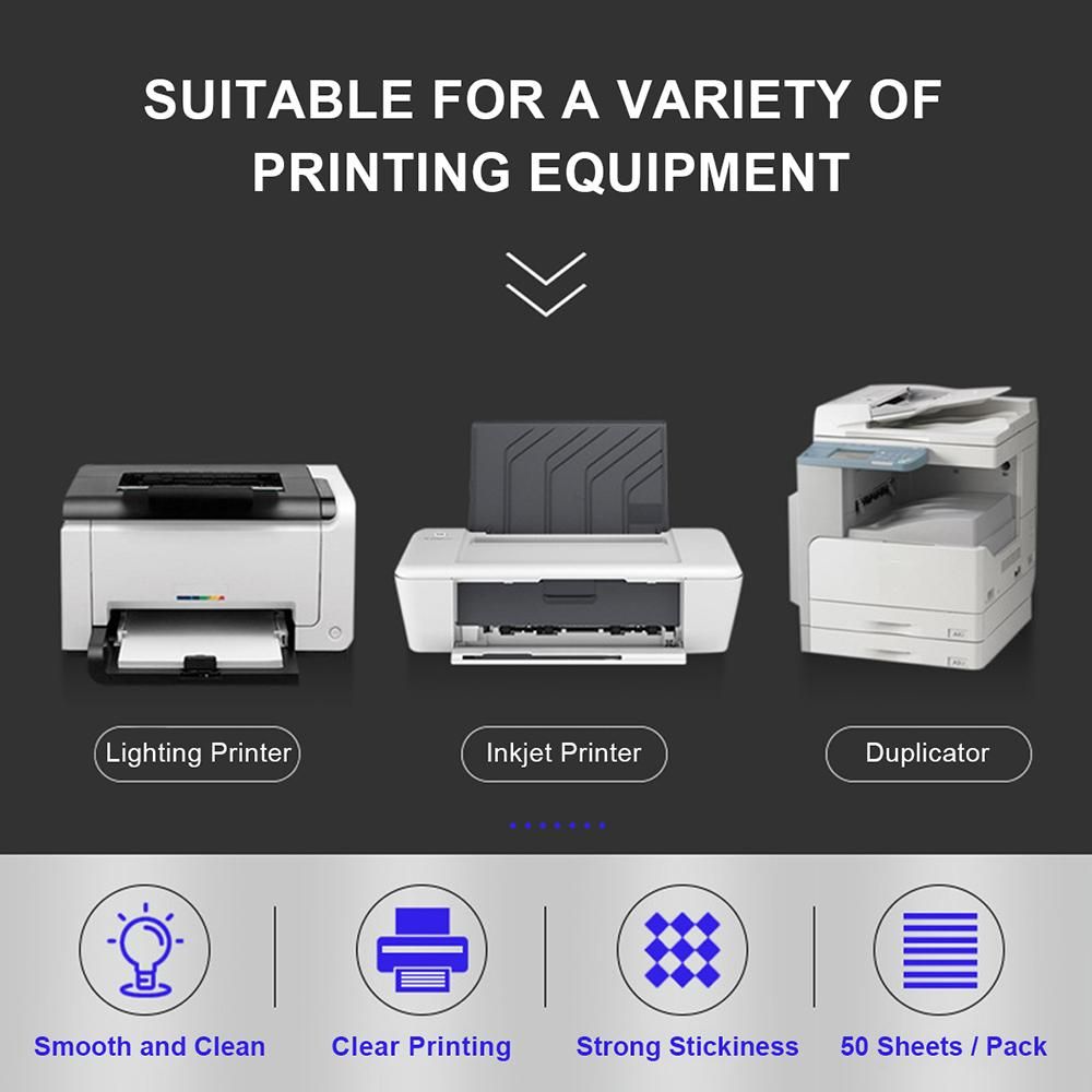 50 Sheets Sticker Paper White Matte Adhesive Labels SKU Shipping Address Labels 30*10*144 for Inkjet Prenter