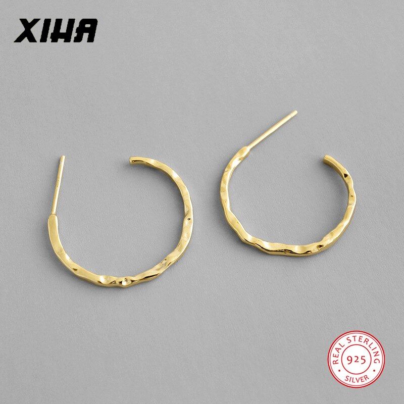 Elegant Thin Simple CC Cuff Hoop Earrings For Women Ladies
