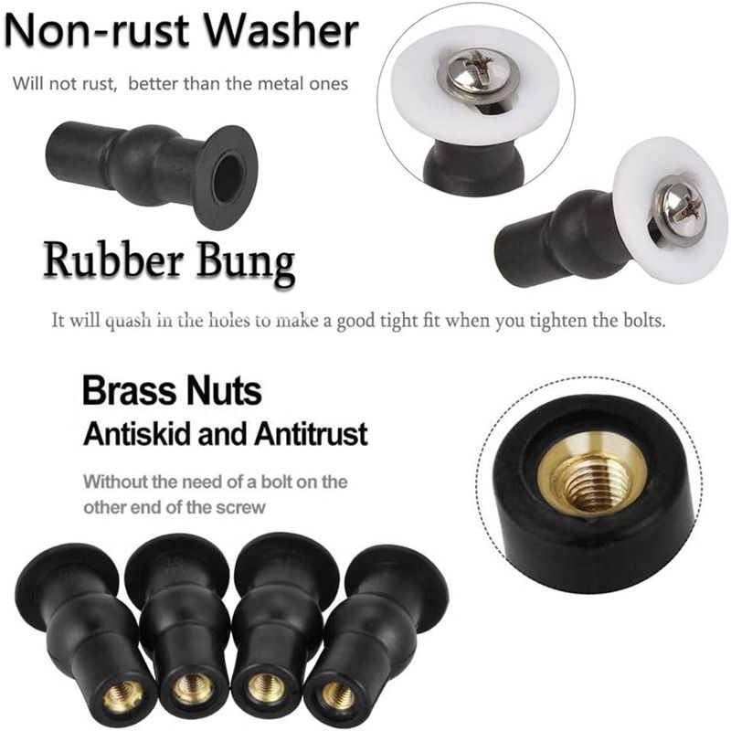 Toilet Seat Screws,Universal Rubber WC Blind Hole