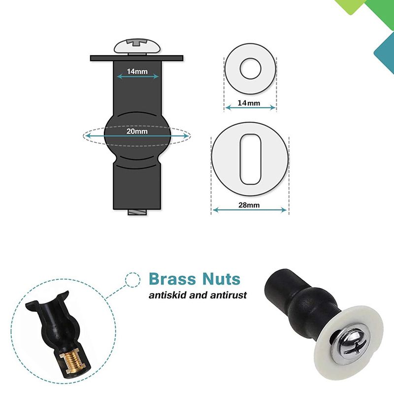 Toilet Seat Screws,Universal Rubber WC Blind Hole