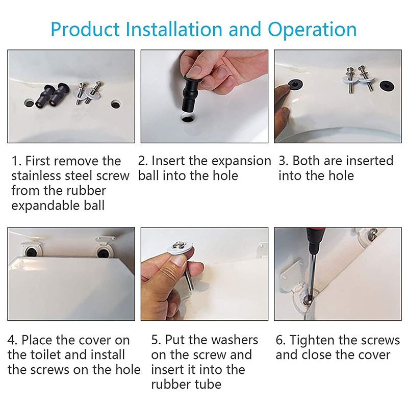 Toilet Seat Screws,Universal Rubber WC Blind Hole
