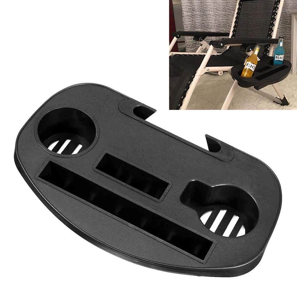 Cups Clip On Folding Relaxer Chair Side Drink Holder Table Beverage Tray