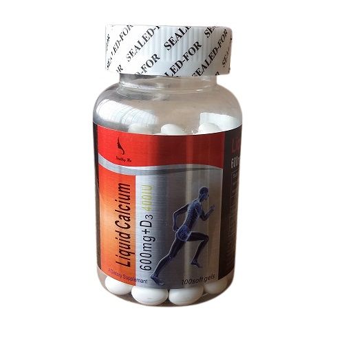 Liquid Calcium 600mg+Vitamin D For Healthy Bones - 100 Soft Gels