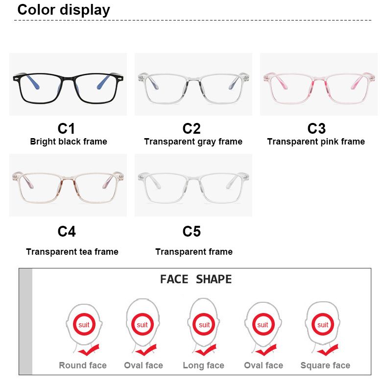 BOYSEEN Blue Film Myopia Glasses 806