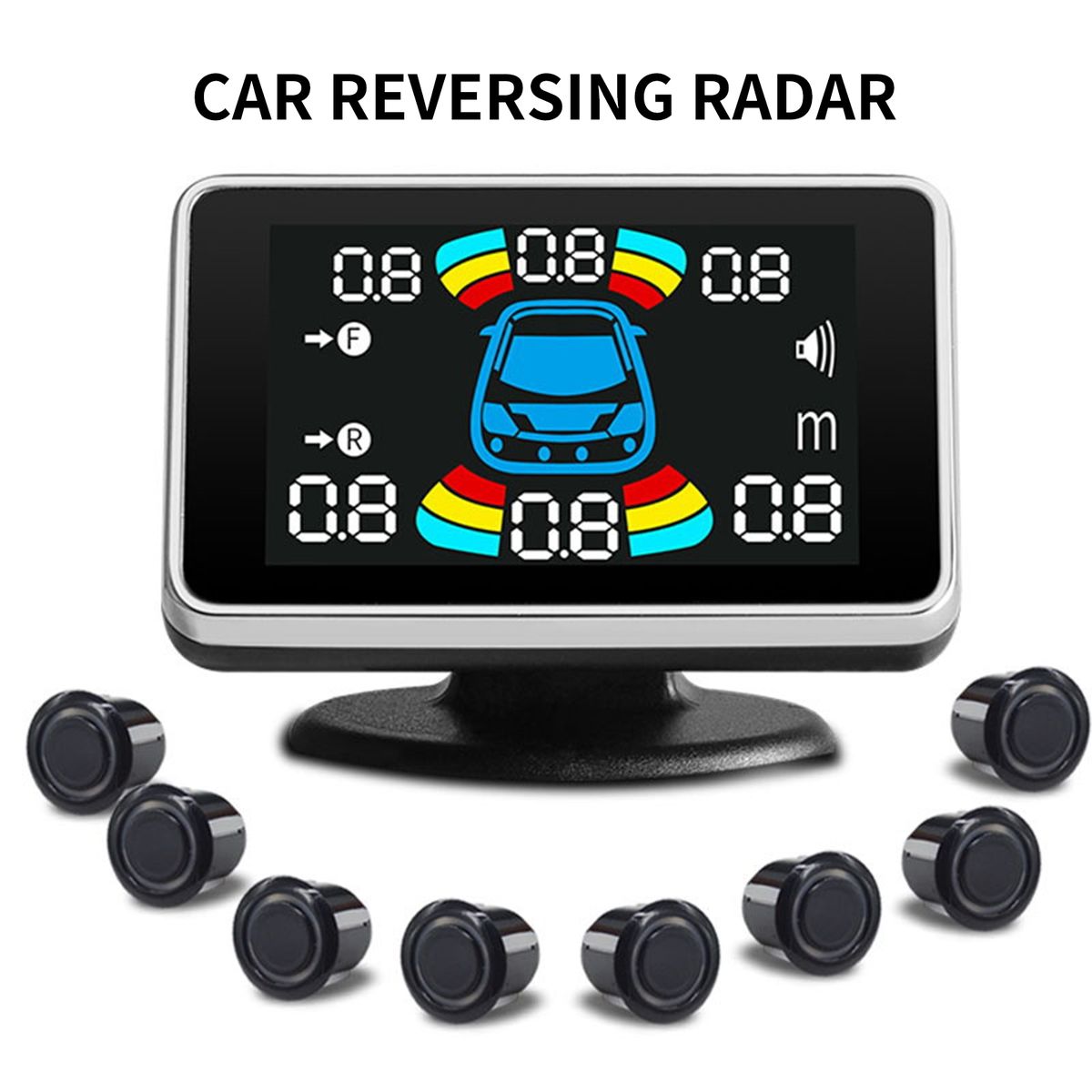 1 Set Car Reversing Radars High Sensitivity Black