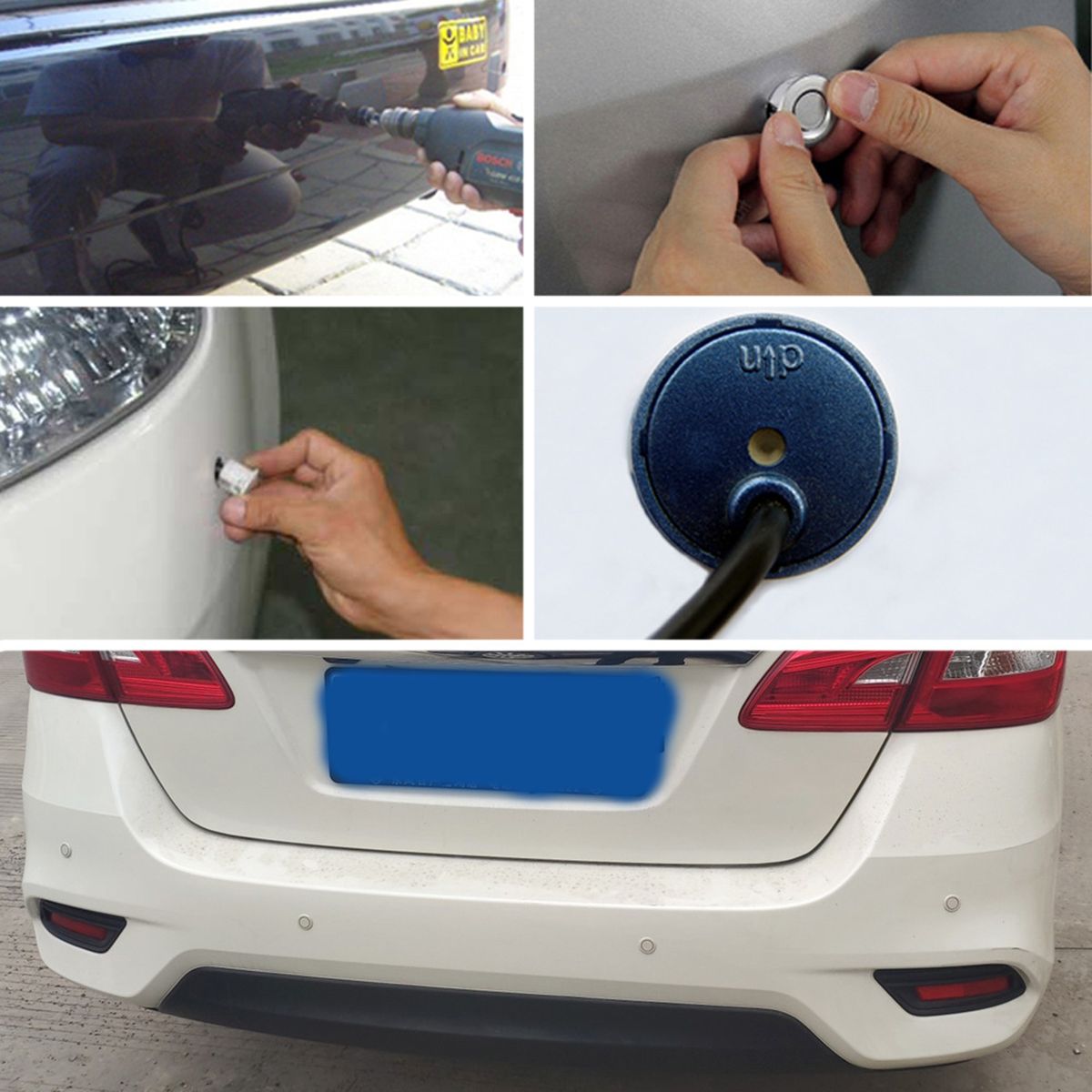 1 Set Car Reversing Radars High Sensitivity Black
