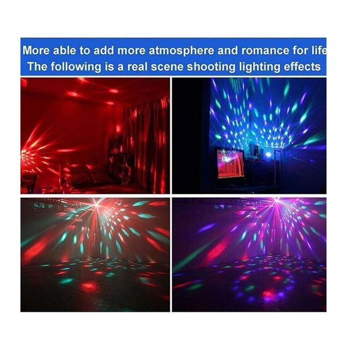 Multi-application Multi-function Mini RGB LED Magic Crystal Ball Light Party Disco Lights ( 3w Strobe Lamp Show With Remote Control ) - Multicolor