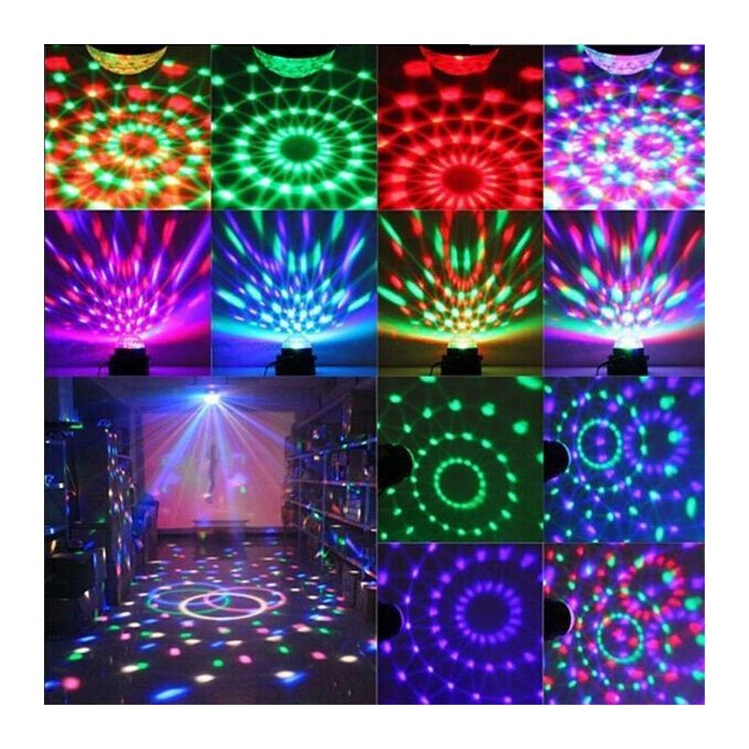 Multi-application Multi-function Mini RGB LED Magic Crystal Ball Light Party Disco Lights ( 3w Strobe Lamp Show With Remote Control ) - Multicolor