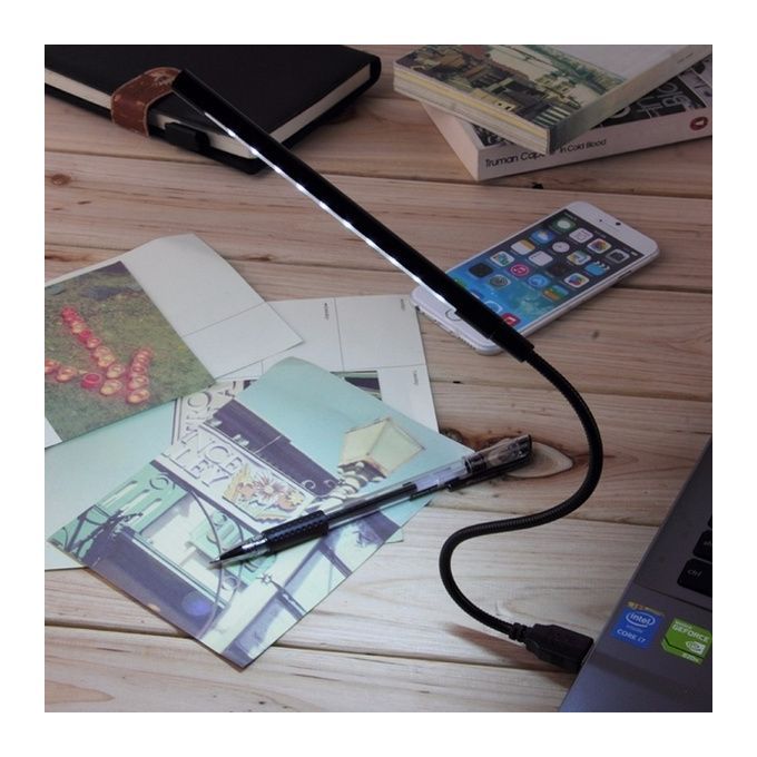 Flexible USB 10LEDs LED Light Lamp - White
