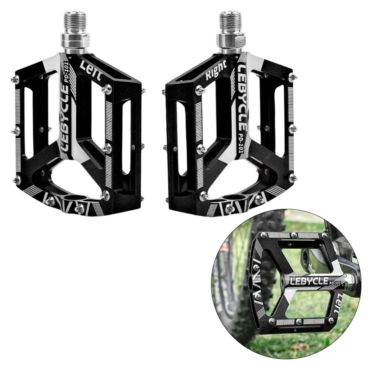 MTB Bike Pedals For Cycling Bicycle Flat Platform Pedal PD 101 Black