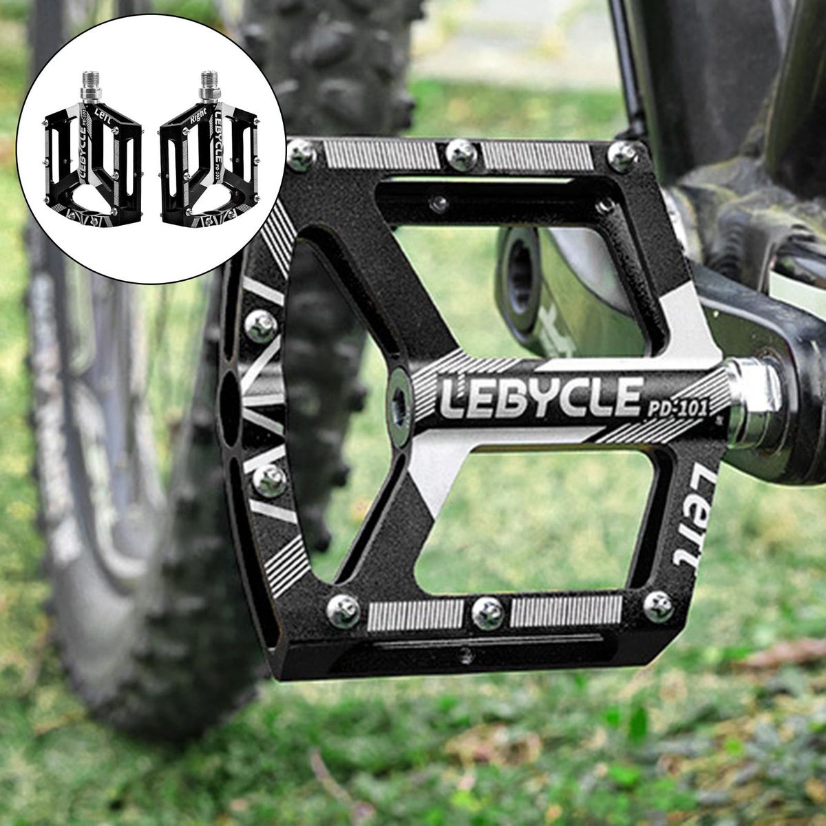 MTB Bike Pedals For Cycling Bicycle Flat Platform Pedal PD 101 Black