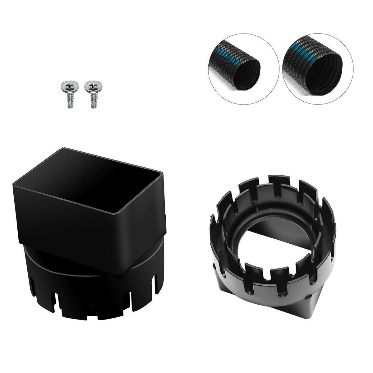 Downspout Connector Roof Rain Gutter to Downspout Adapter Black