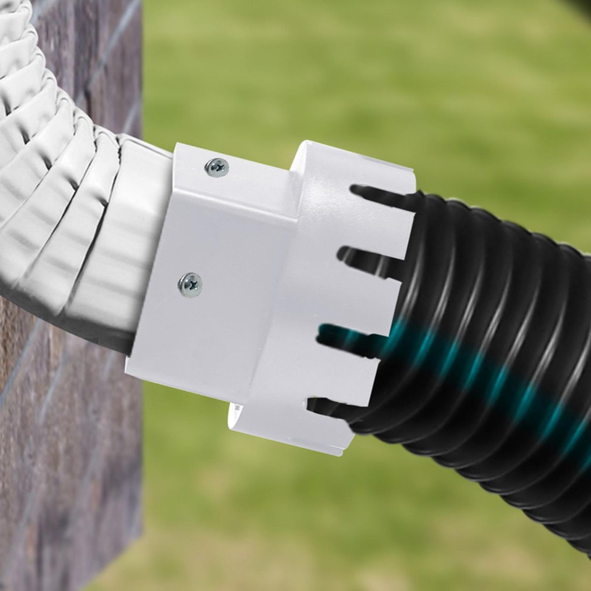Downspout Connector Roof Rain Gutter to Downspout Adapter Black