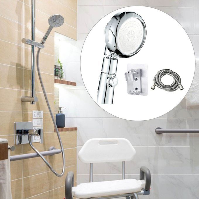 High Pressure Handheld Shower Head Pressurized Silver And 2m Hose