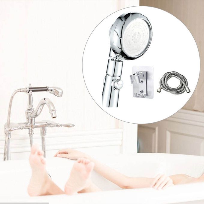 High Pressure Handheld Shower Head Pressurized Silver And 2m Hose