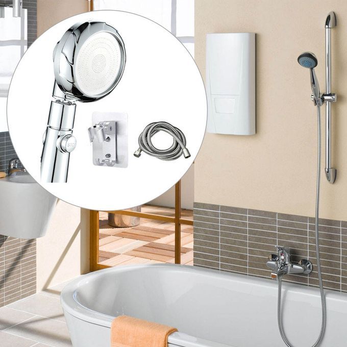 High Pressure Handheld Shower Head Pressurized Silver And 2m Hose