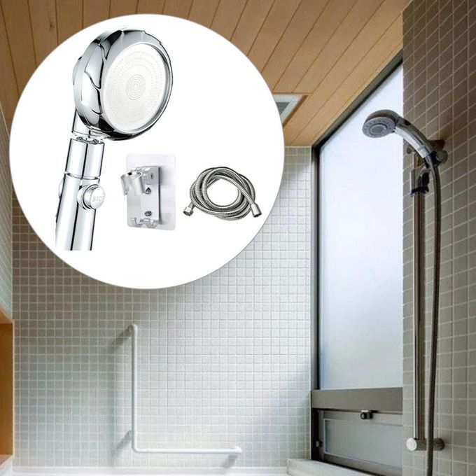 High Pressure Handheld Shower Head Pressurized Silver And 2m Hose