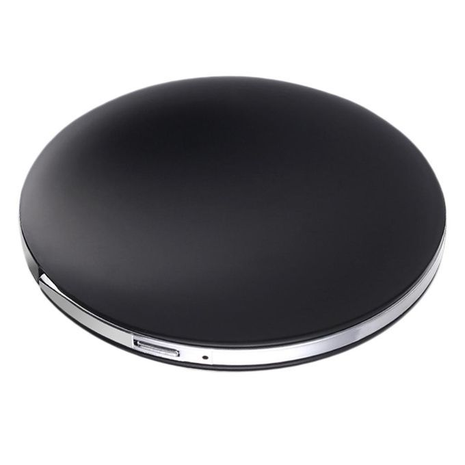 Portable 3X Magnifying Round  Vanity Mirror LED Travel Black