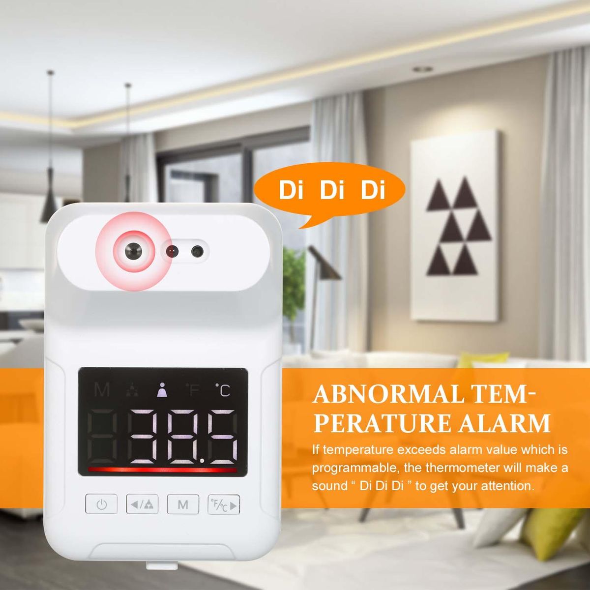 Non-Contact Digital Thermometer Voice Reading Thermometer Wall-Mounted Infrared Forehead Thermometer + Portable Fingertip Clip Pulse Oximeter TFT Display Screen Mini SpO2 Monitor Pulse Rate Measuring Oxygen Saturation Monitor