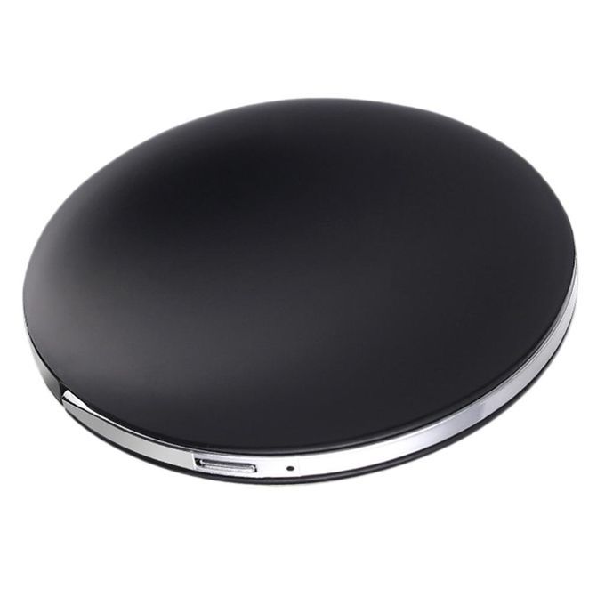 Portable Magnifying Compact LED  Mirror 2-sided Travel Black