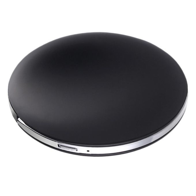 Portable Magnifying Compact LED  Mirror 2-sided Travel Black