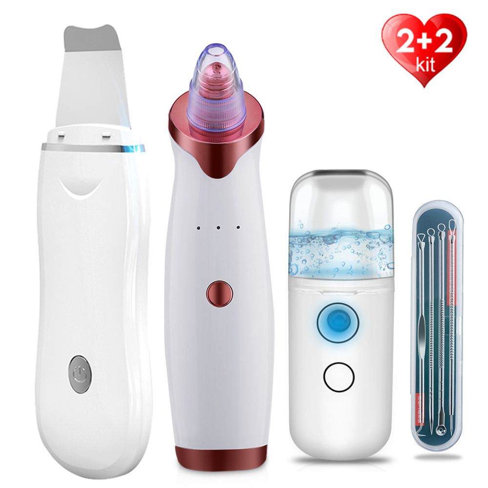 Electric Skin Scrubber Peeling Shovel Facial Pore Cleaner Blackhead Remover Acne Vacuum Deep Cleansing Face Steamer Nano Spray