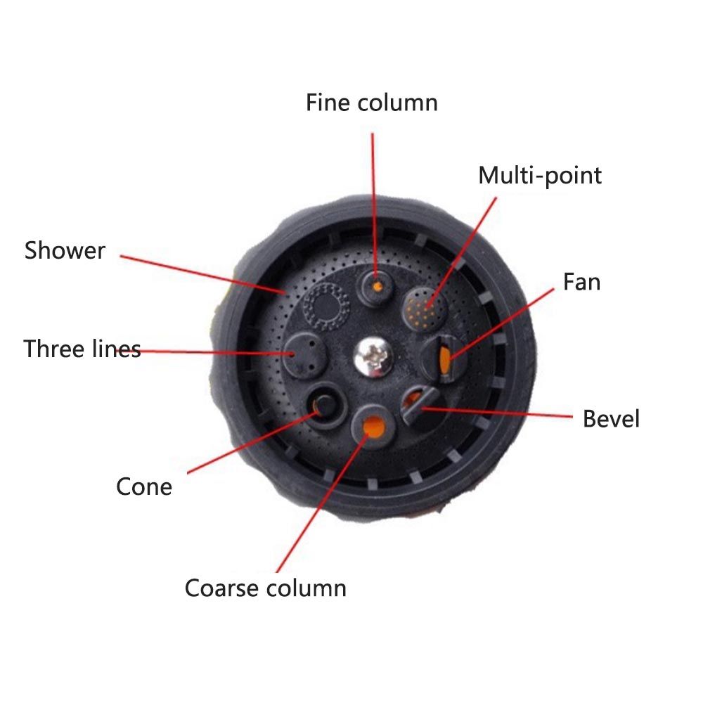 Multi-function 8 Patterns Foam Water Sprayer With 4 Water