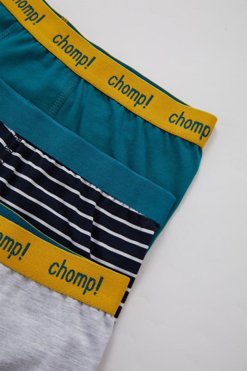 3 Piece Boy Casual Regular Fit Knitted Boxer - Navy