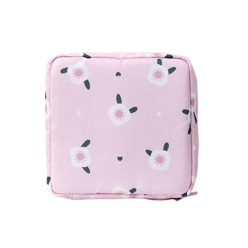 1PCS Mini Makeup Bags Zipper Girl Sanitary Pad Bag Card Holder Coin Purse Cosmetics Headphone Case Sanitary Pouch Pink