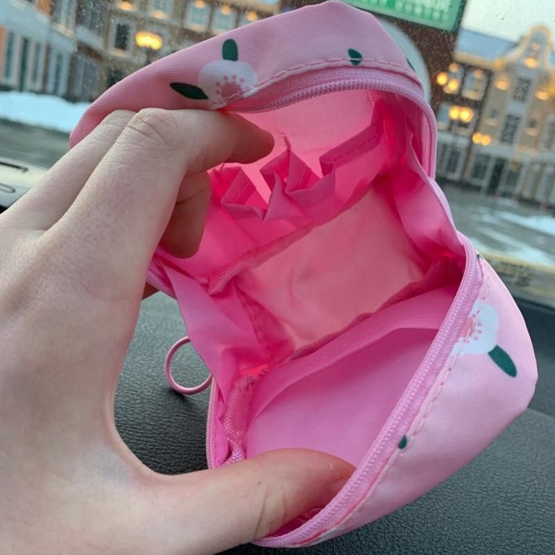 1PCS Mini Makeup Bags Zipper Girl Sanitary Pad Bag Card Holder Coin Purse Cosmetics Headphone Case Sanitary Pouch Pink
